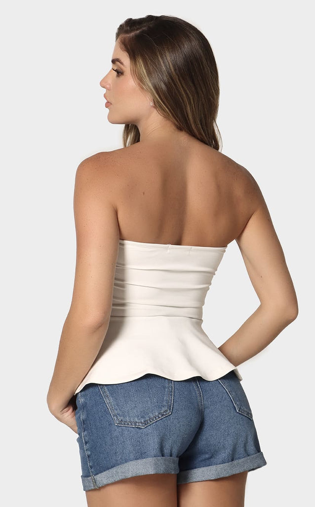 Blusa Marfil Straple Con Bolero - Navissi