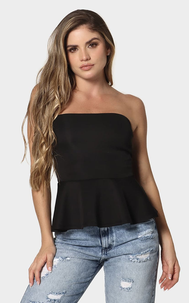 Blusa Negra Straple Bolero - Navissi