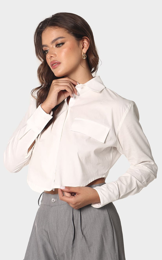 Camisa Marfil Cropped - Navissi