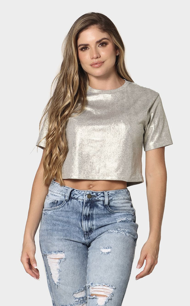 Camiseta Plata Glitter - Navissi