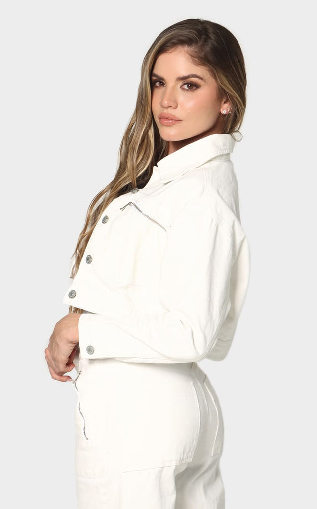 Chaqueta Marfil Cropped - Navissi