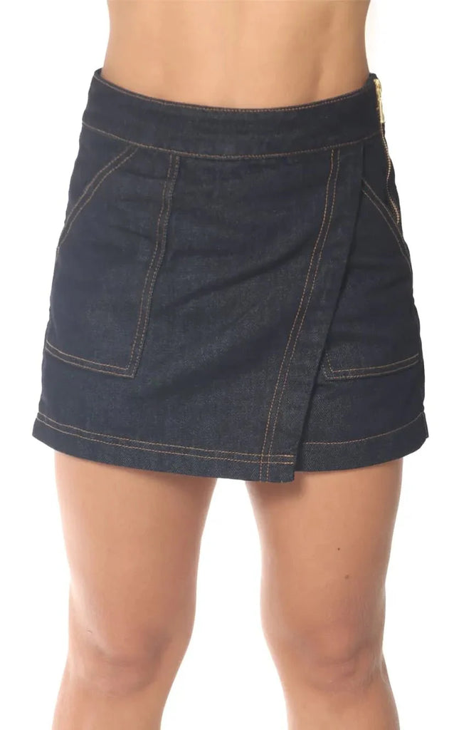 Falda Short Denim Azul Oscuro - Navissi Clothing ♡