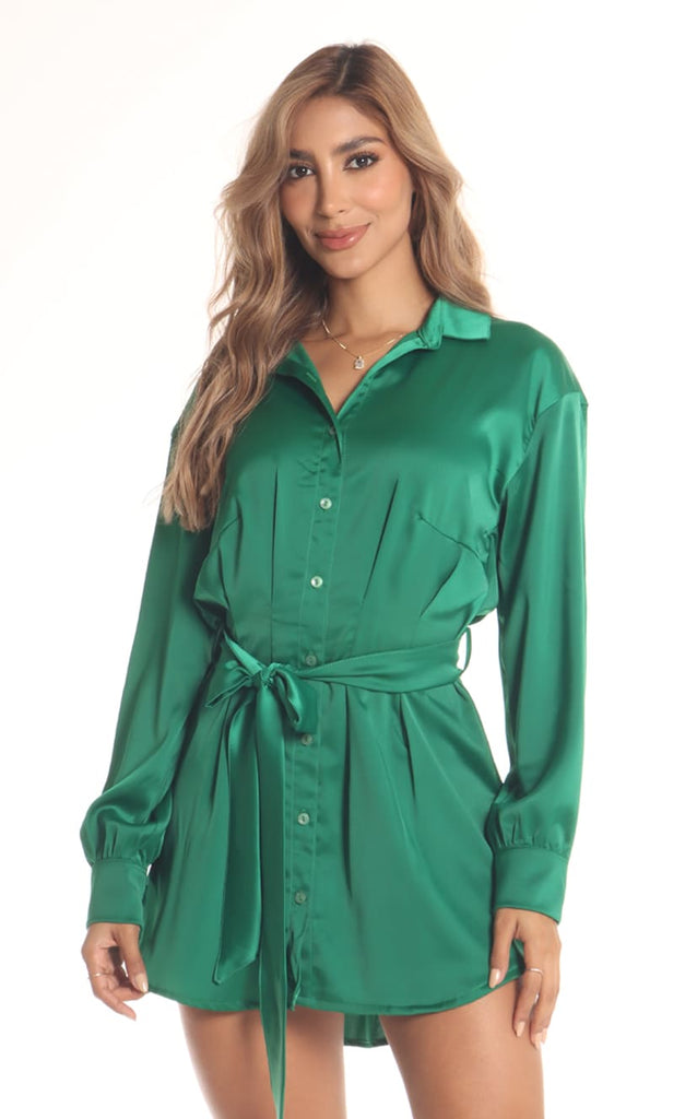 Vestido Verde Esmeralda Camisero - Navissi Clothing ♡