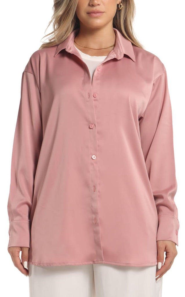 Camisa Rosa Manga Larga - Navissi Clothing ♡
