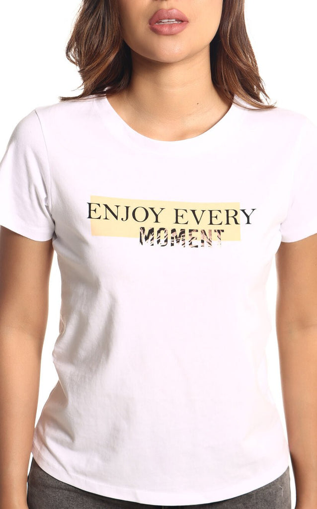 Camiseta Blanca Enjoy Every Moment - Navissi Clothing ♡