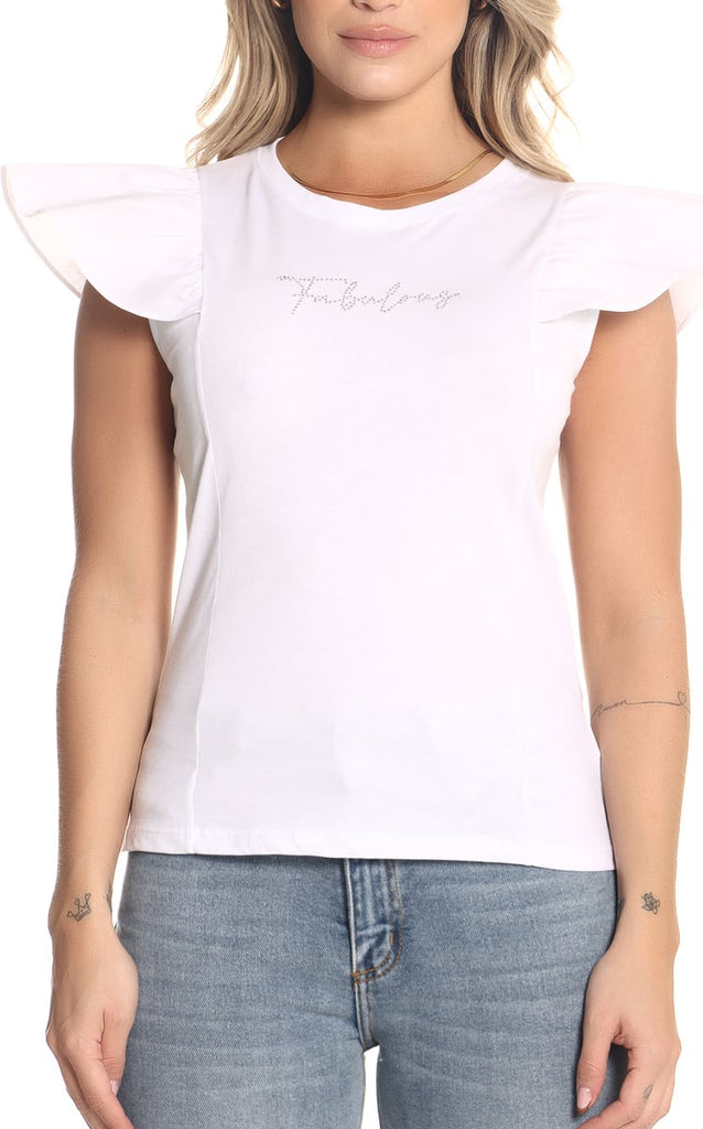 Camiseta Blanca Manga Bolero - Navissi Clothing ♡