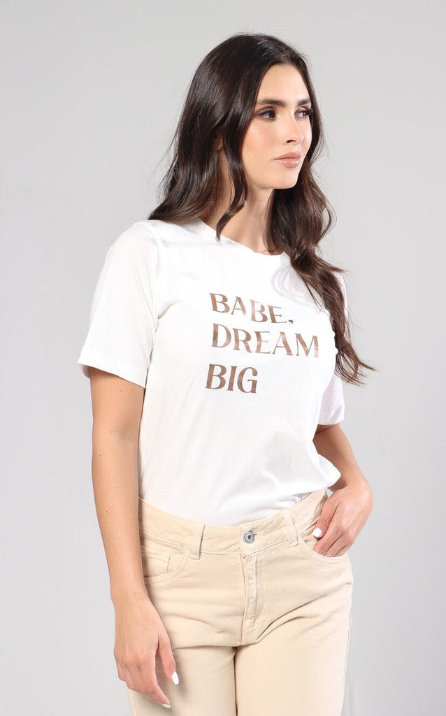Camiseta Crema Babe Dream Big - Navissi Clothing ♡