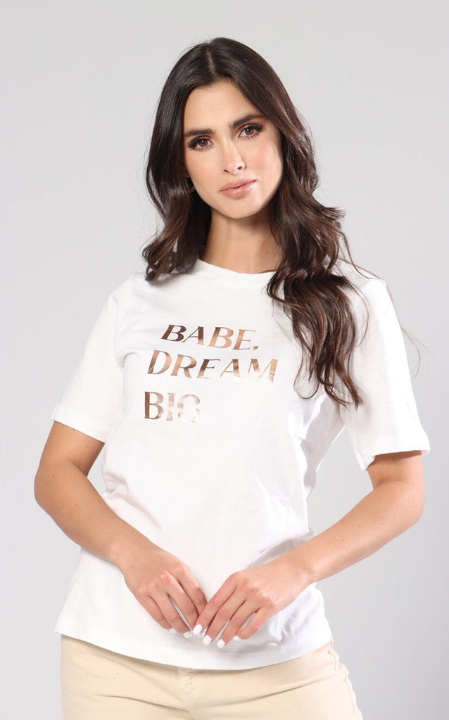 Camiseta Crema Babe Dream Big - Navissi Clothing ♡