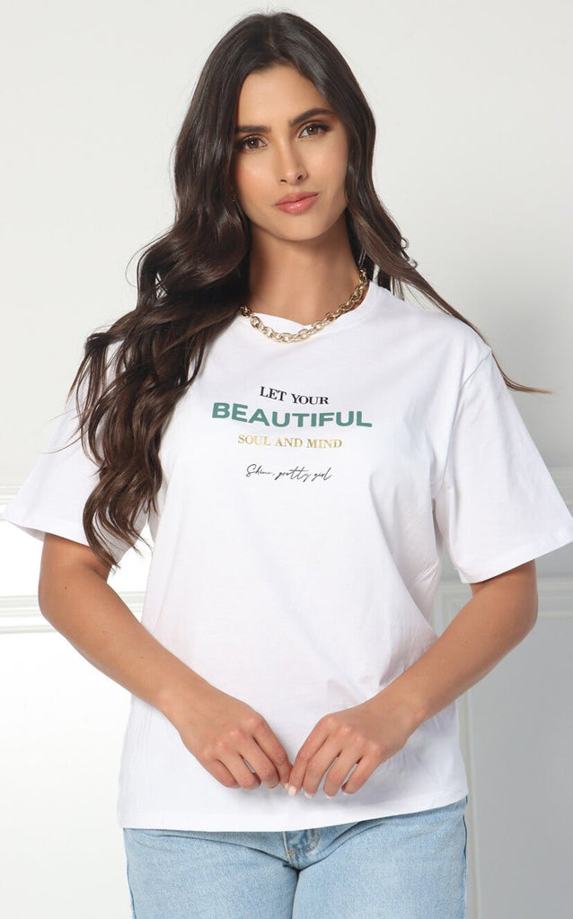 Camiseta Marfil Beautiful - Navissi Clothing ♡