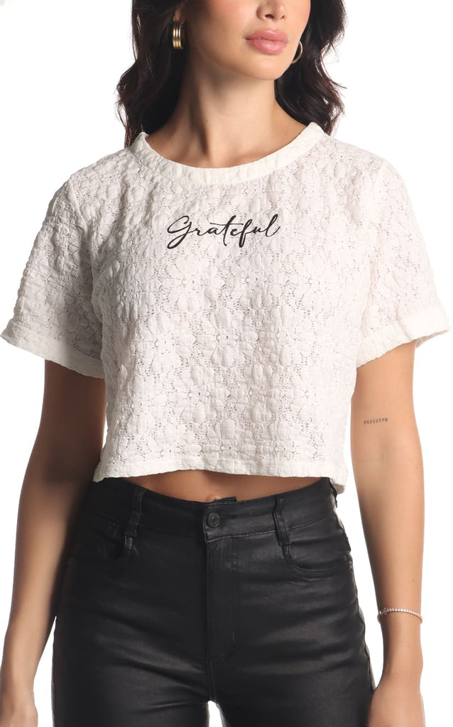Camiseta Marfil Cropped - Navissi Clothing ♡