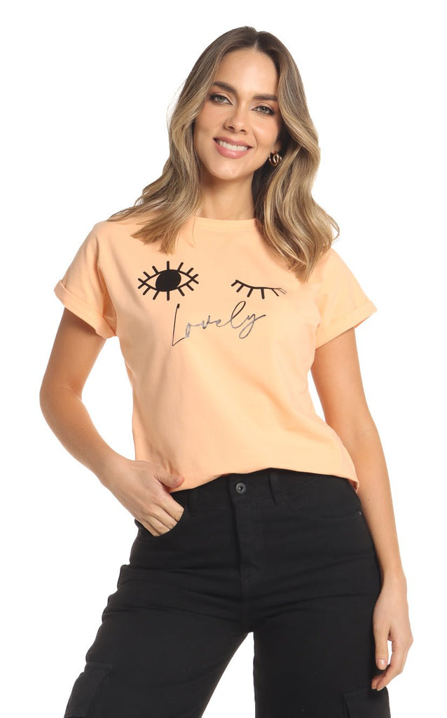 Camiseta Naranja Estampado - Navissi Clothing ♡