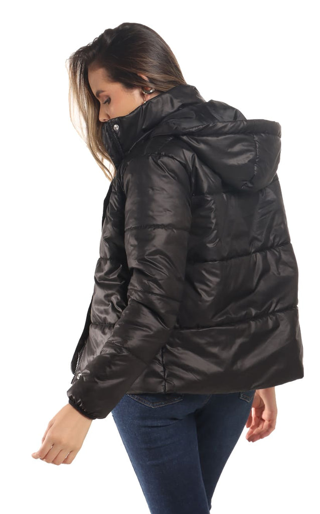 Chaqueta negra acolchada best sale