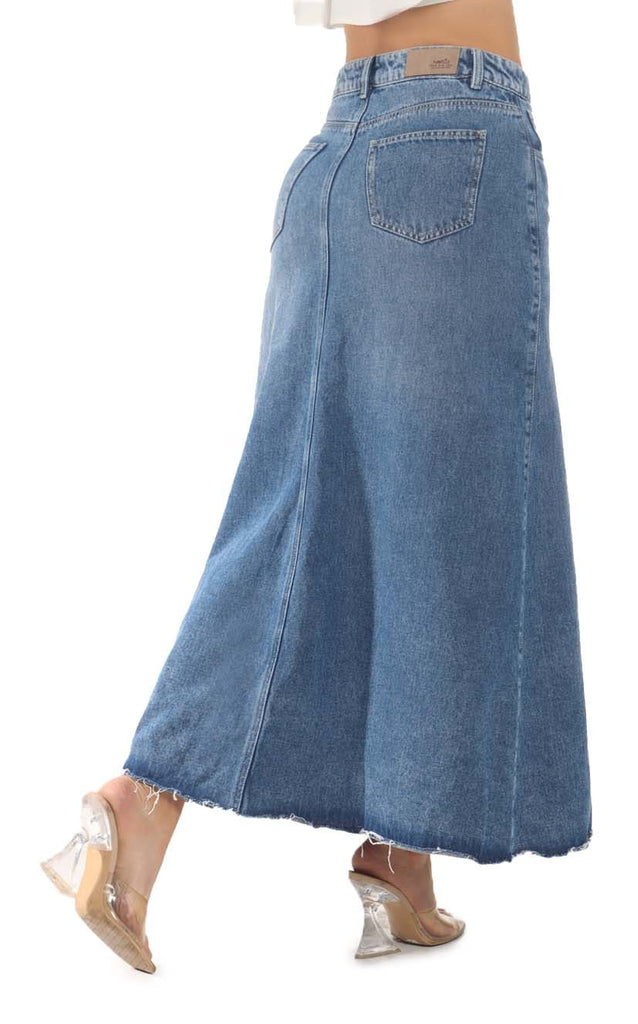 Falda Azul Denim Midi - Navissi Clothing ♡
