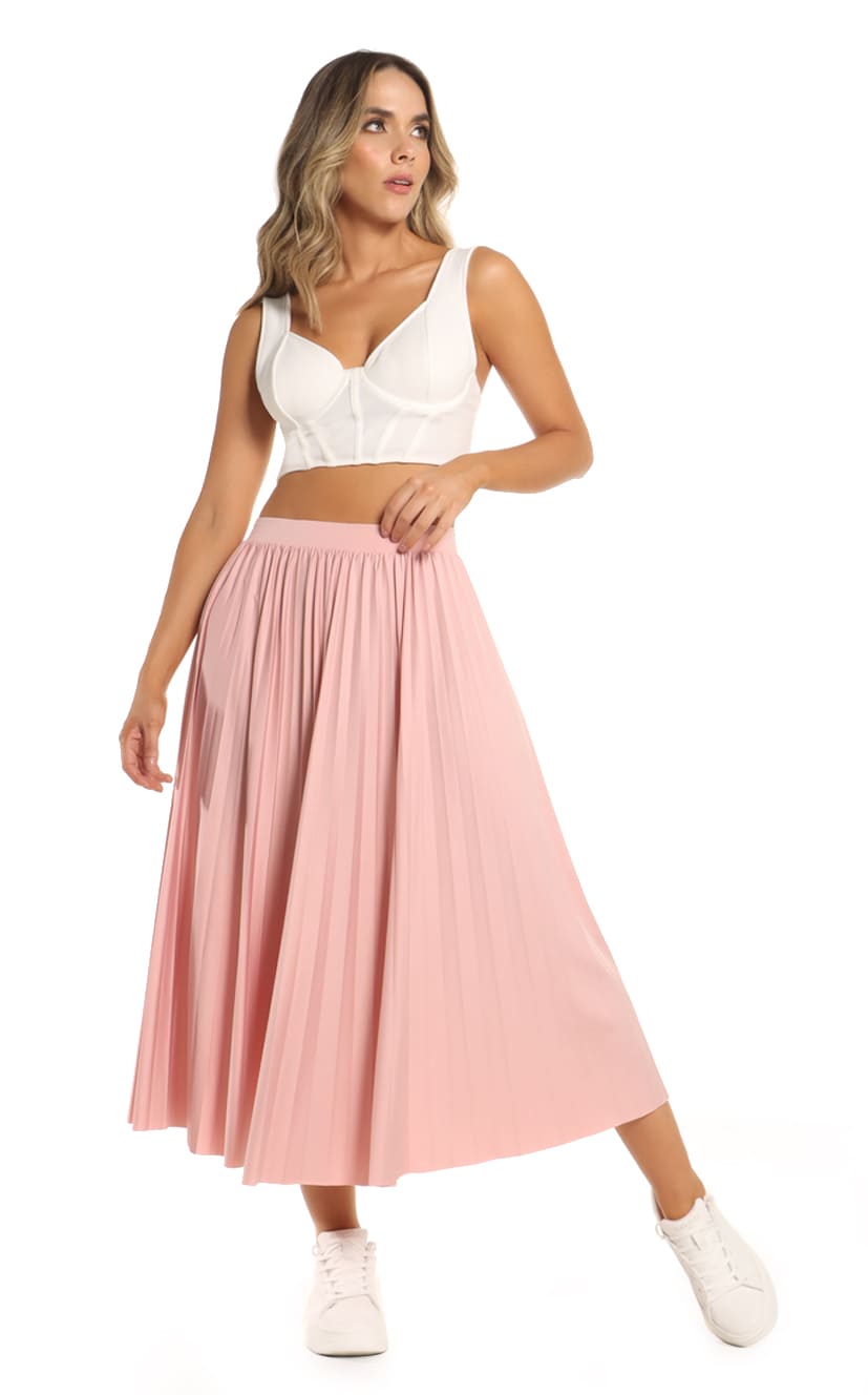 Falda larga rosa – Alma Women Boutique