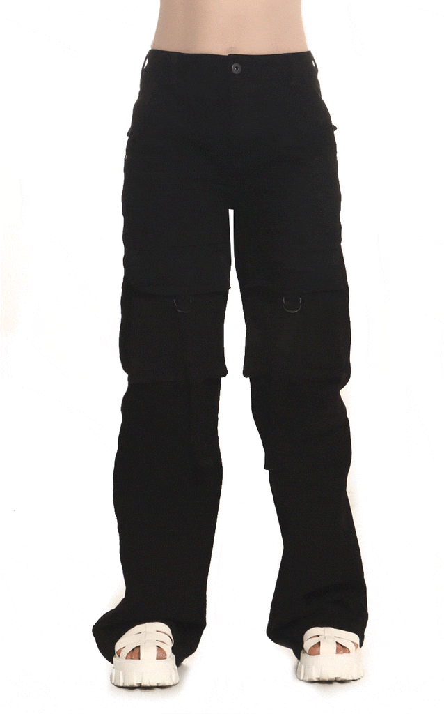 Jean Negro Cargo Wide Leg - Navissi Clothing ♡