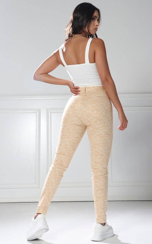 Pantalon Skinny Cebra Camel - Navissi Clothing ♡