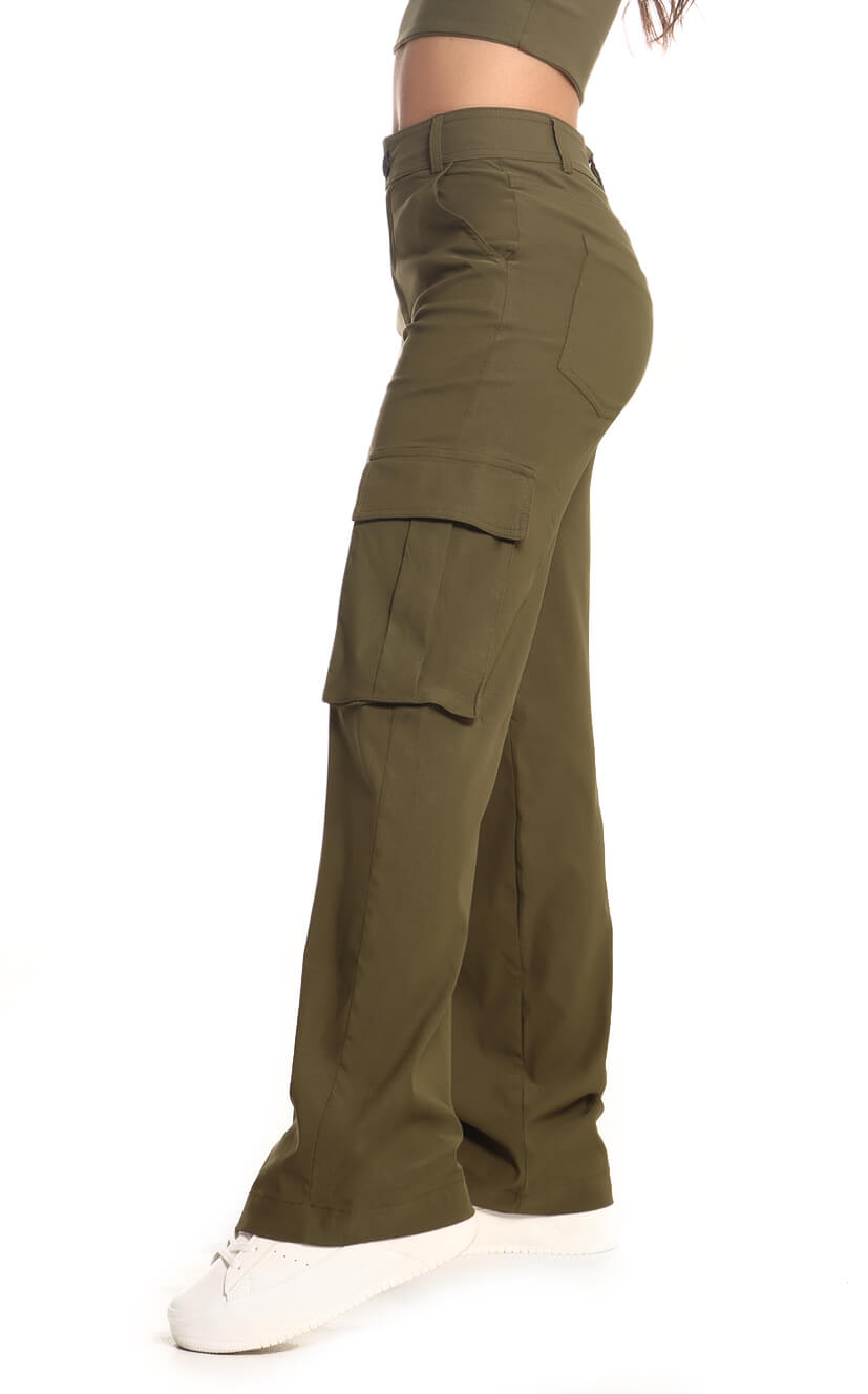 Pantalon Ancho Pantalón Verde Militar Mujer Pantalon Cargo Verde