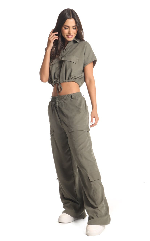 Pantalón Verde Militar Cargo - Navissi Clothing ♡
