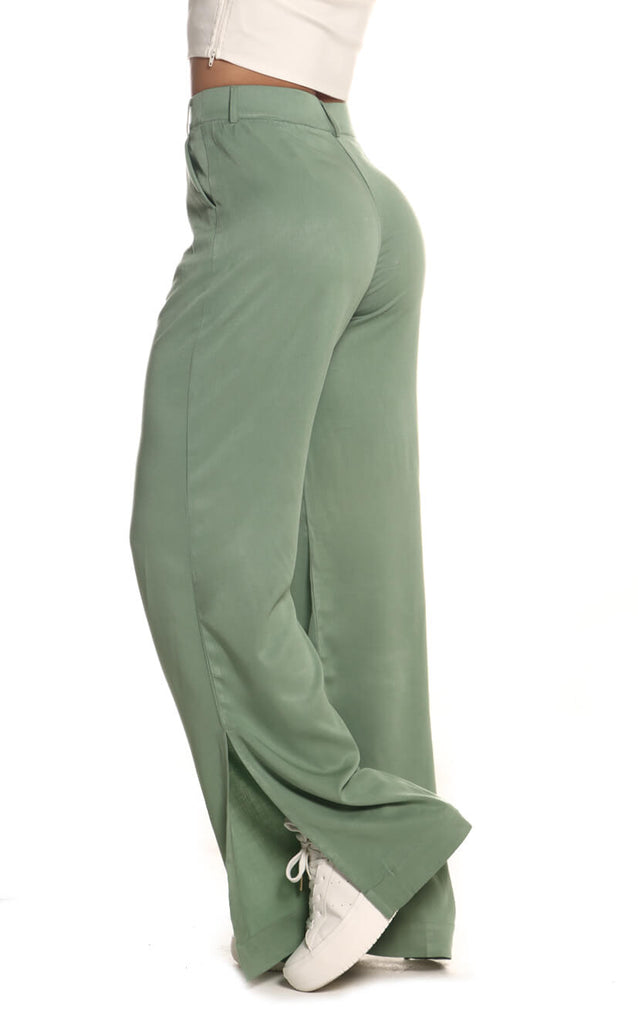Pantalón Verde Sastre Aberturas - Navissi Clothing ♡
